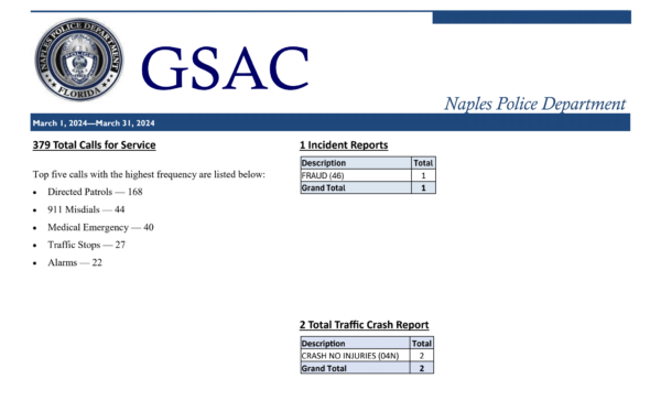 Police Blotter Report: March 2024 - Gulf Shore Association of Condominiums